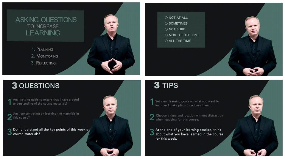 Figure 1. Screenshots of the main frames from one of the SRL-prompt videos