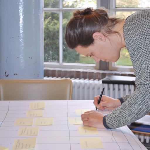 Picture of Boukje van Reijn working on her project